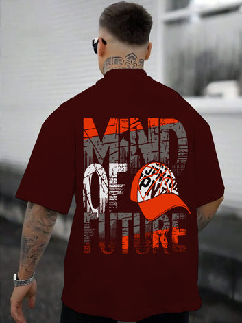 OVERSIZED DROP SHOULDER PRINTED T.SHIRT.