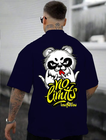 Oversized Drop Shoulder Printed T.shirt.