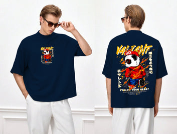 Oversized Drop Shoulder Printed T.shirt.