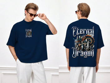 Oversized Drop Shoulder Printed T.shirt.