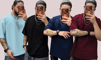 OVER SIZED DROPSHOULDER PACK OF 4 T.SHIRT FOR CASUAL AND FORMAL WEAR.