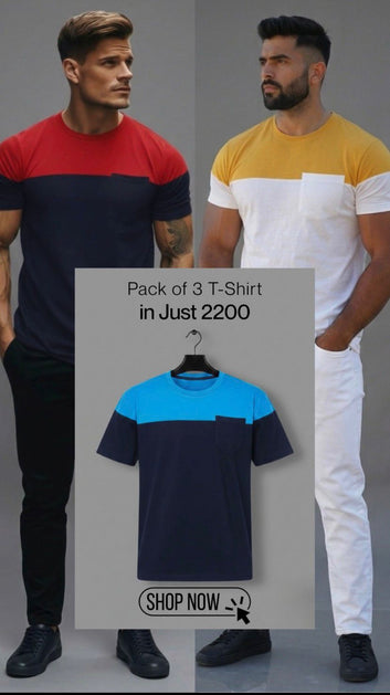 PACK OF 3 HALF SLEEVE T.SHIRT DEAL.
